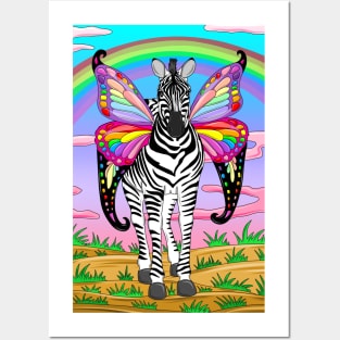 Zebra with Wings Posters and Art